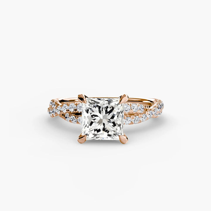 The Twisted Pavé Solitaire Roselle Jewelry
