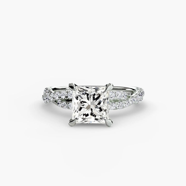 The Twisted Pavé Solitaire Roselle Jewelry