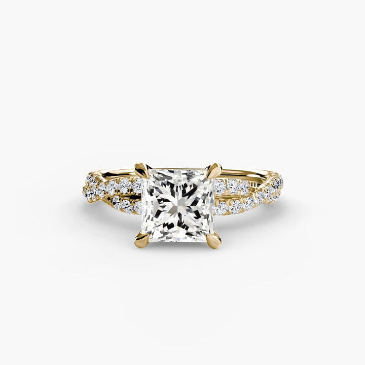 The Twisted Pavé Solitaire Roselle Jewelry