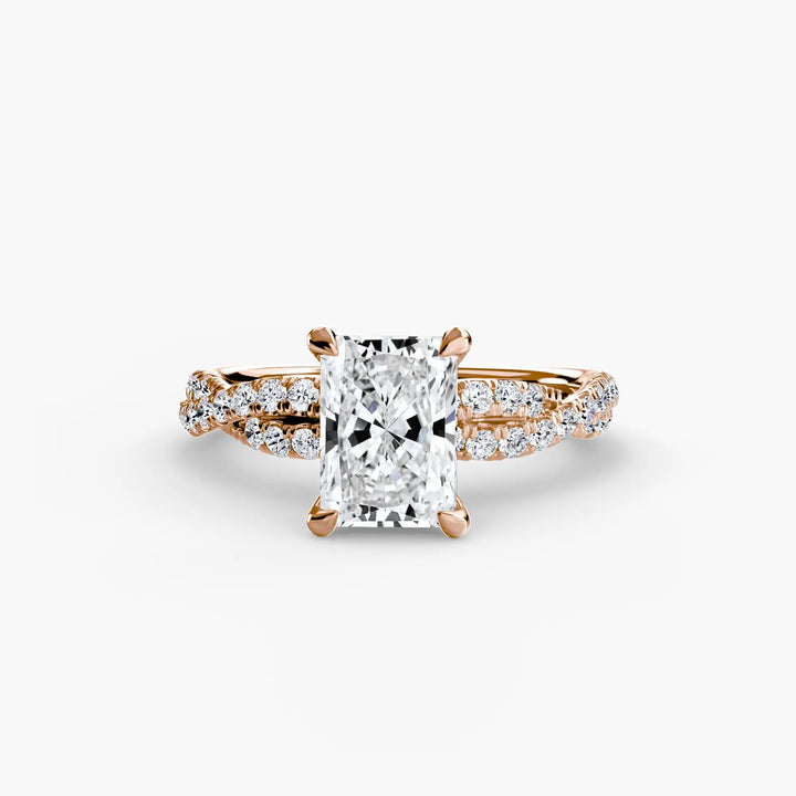 The Twisted Pavé Solitaire Roselle Jewelry