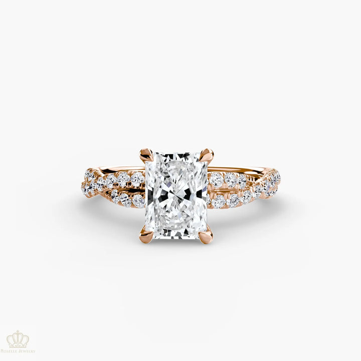 The Twisted Pavé Solitaire Roselle Jewelry