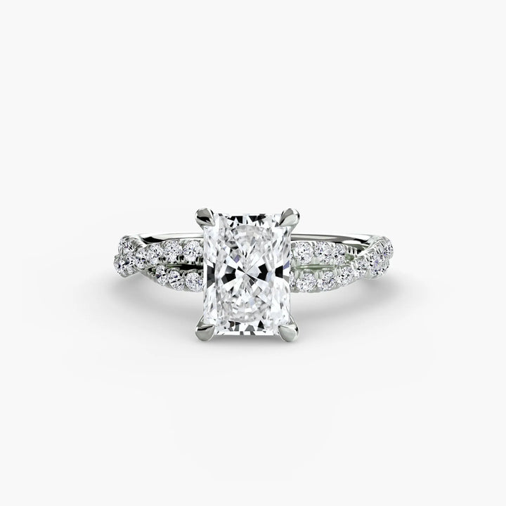 The Twisted Pavé Solitaire Roselle Jewelry