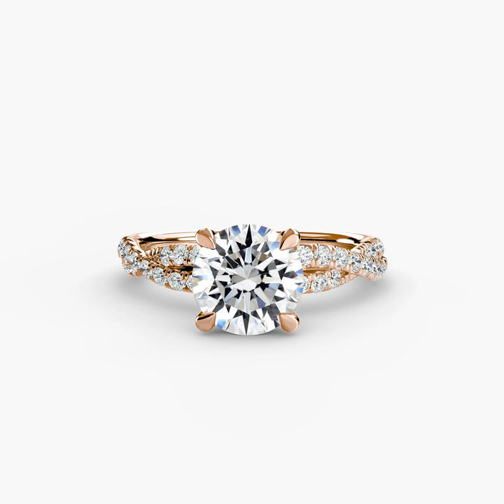 The Twisted Pavé Solitaire Roselle Jewelry