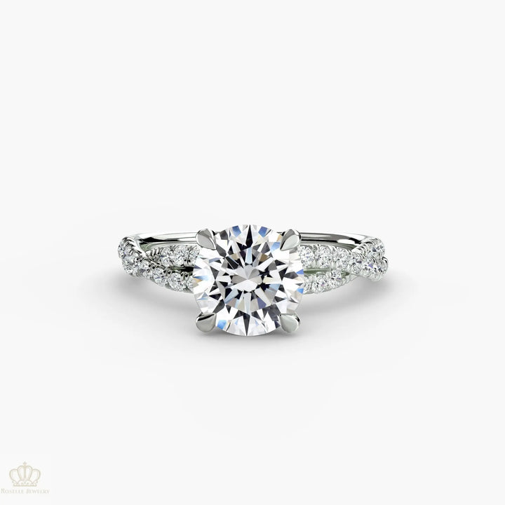 The Twisted Pavé Solitaire Roselle Jewelry