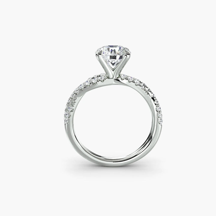 The Twisted Pavé Solitaire Roselle Jewelry