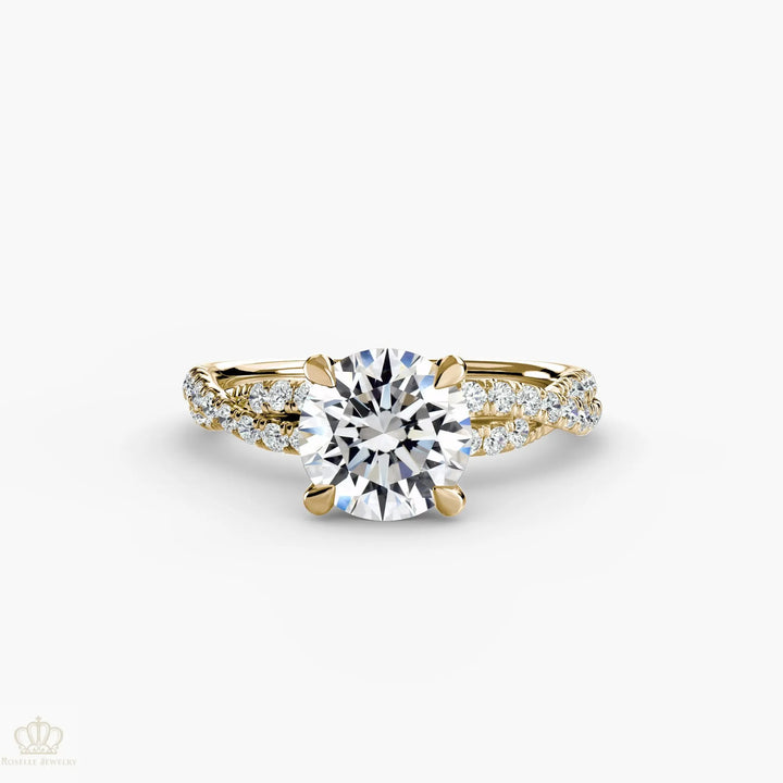 The Twisted Pavé Solitaire Roselle Jewelry
