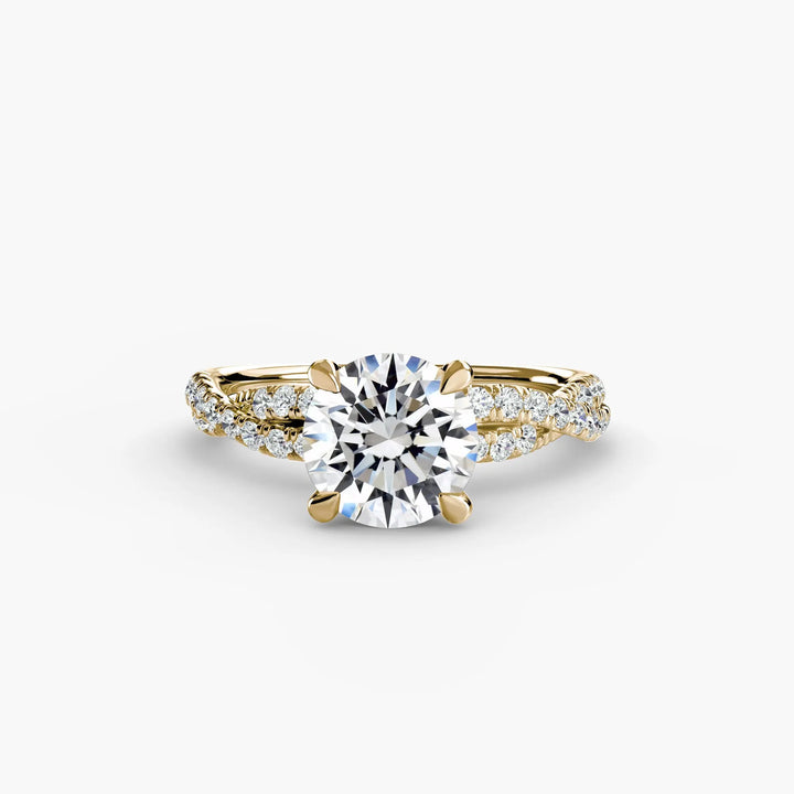 The Twisted Pavé Solitaire Roselle Jewelry