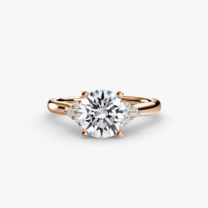 Solitaire with Cluster Shoulders Roselle Jewelry
