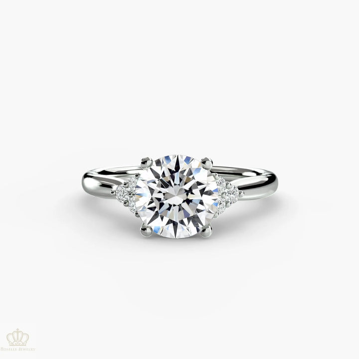 Solitaire with Cluster Shoulders Roselle Jewelry