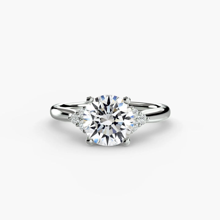Solitaire with Cluster Shoulders Roselle Jewelry