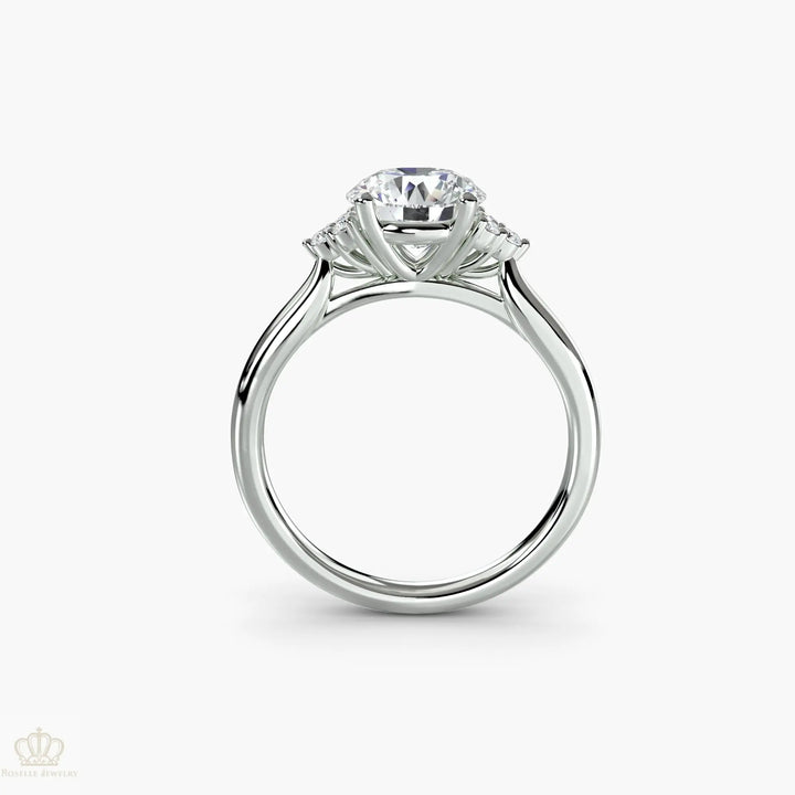 Solitaire with Cluster Shoulders Roselle Jewelry