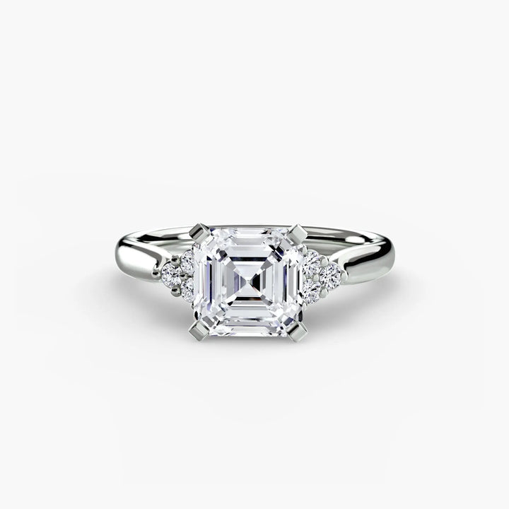 Solitaire with Cluster Shoulders 2 Roselle Jewelry