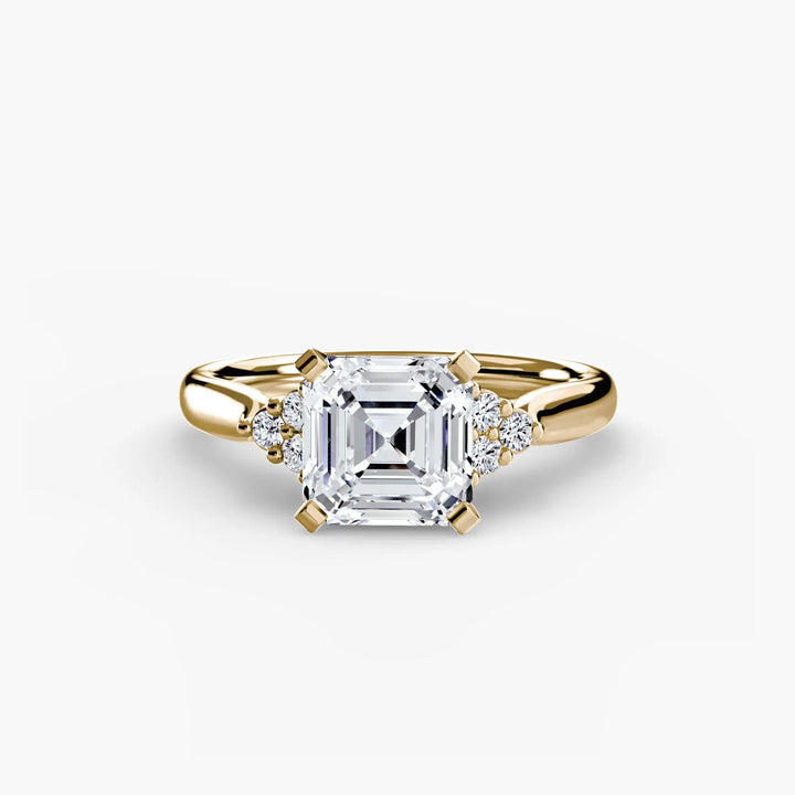 Solitaire with Cluster Shoulders 2 Roselle Jewelry