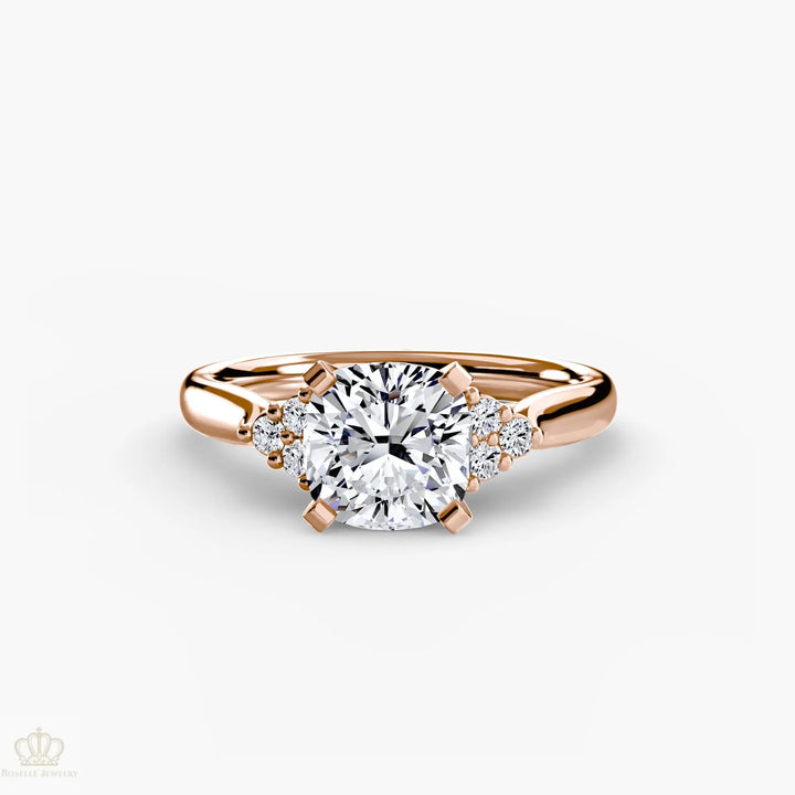 Solitaire with Cluster Shoulders 2 Roselle Jewelry