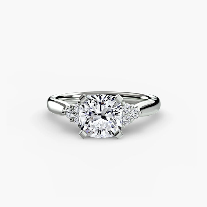 Solitaire with Cluster Shoulders 2 Roselle Jewelry