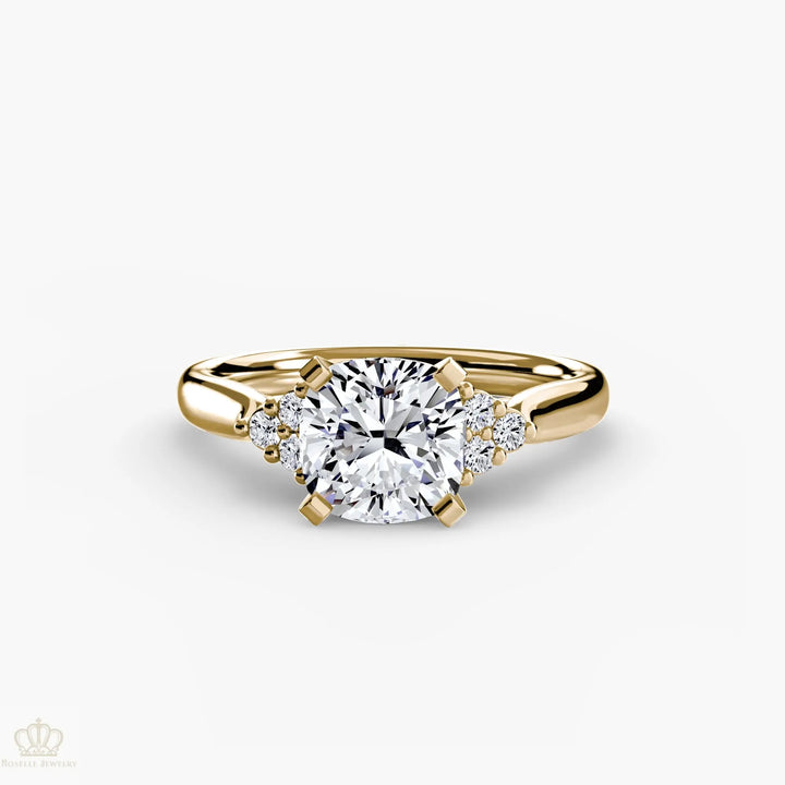 Solitaire with Cluster Shoulders 2 Roselle Jewelry