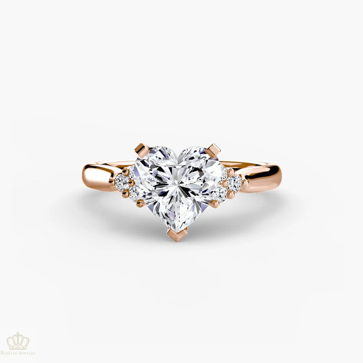 Solitaire with Cluster Shoulders 2 Roselle Jewelry