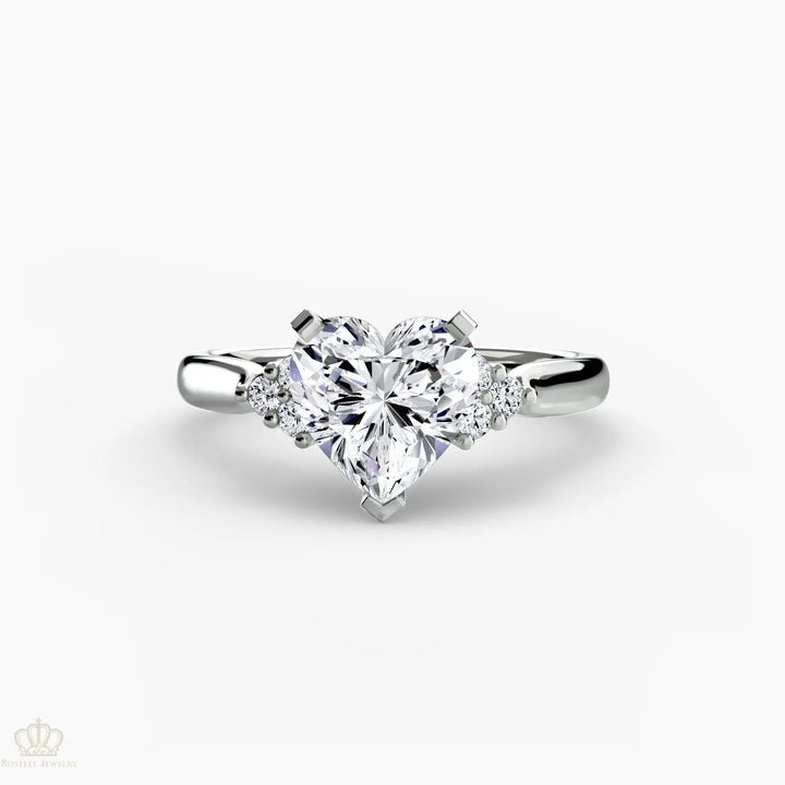 Solitaire with Cluster Shoulders 2 Roselle Jewelry