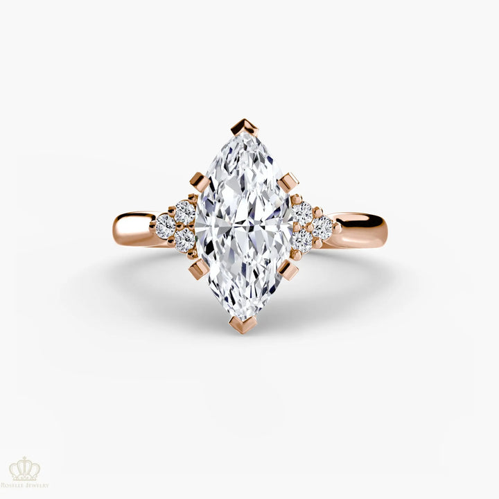 Solitaire with Cluster Shoulders 2 Roselle Jewelry