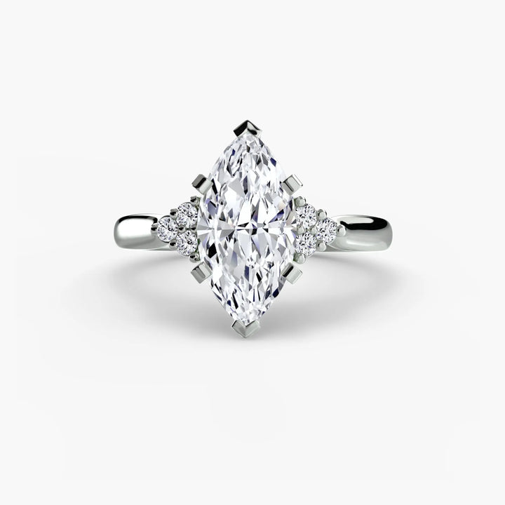 Solitaire with Cluster Shoulders 2 Roselle Jewelry