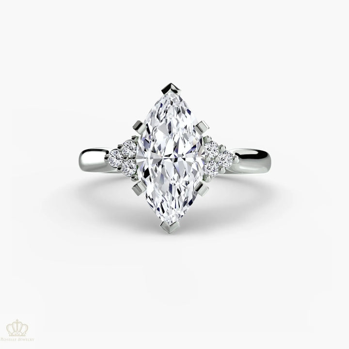 Solitaire with Cluster Shoulders 2 Roselle Jewelry