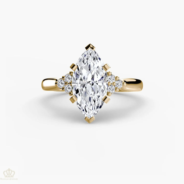 Solitaire with Cluster Shoulders 2 Roselle Jewelry