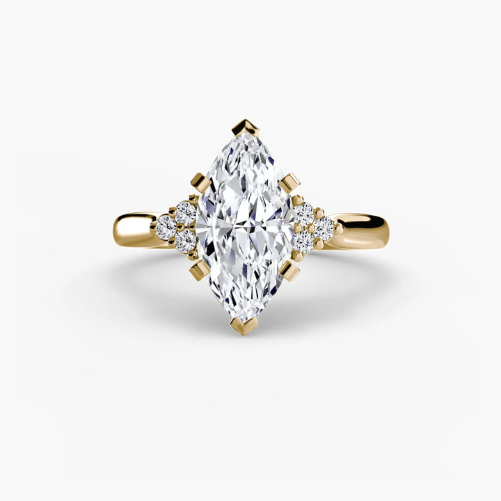 Solitaire with Cluster Shoulders 2 Roselle Jewelry