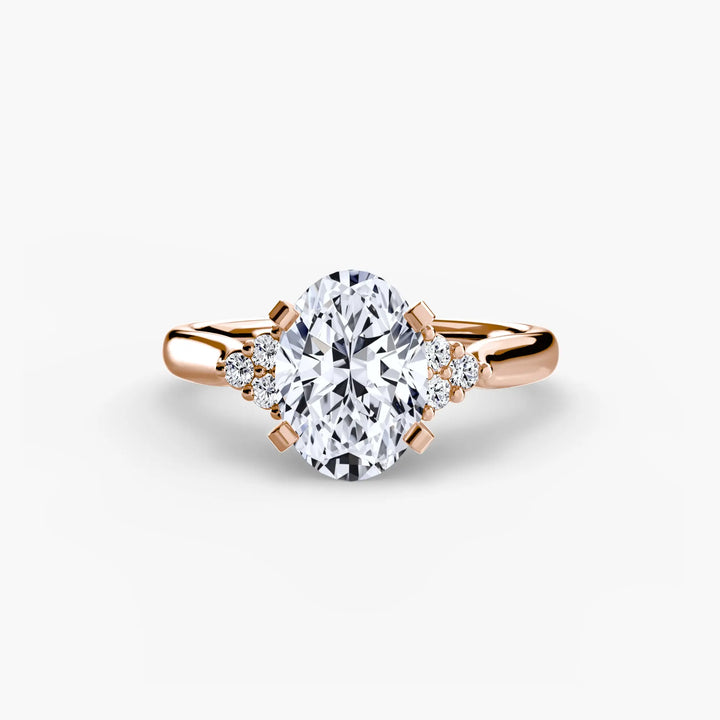 Solitaire with Cluster Shoulders 2 Roselle Jewelry