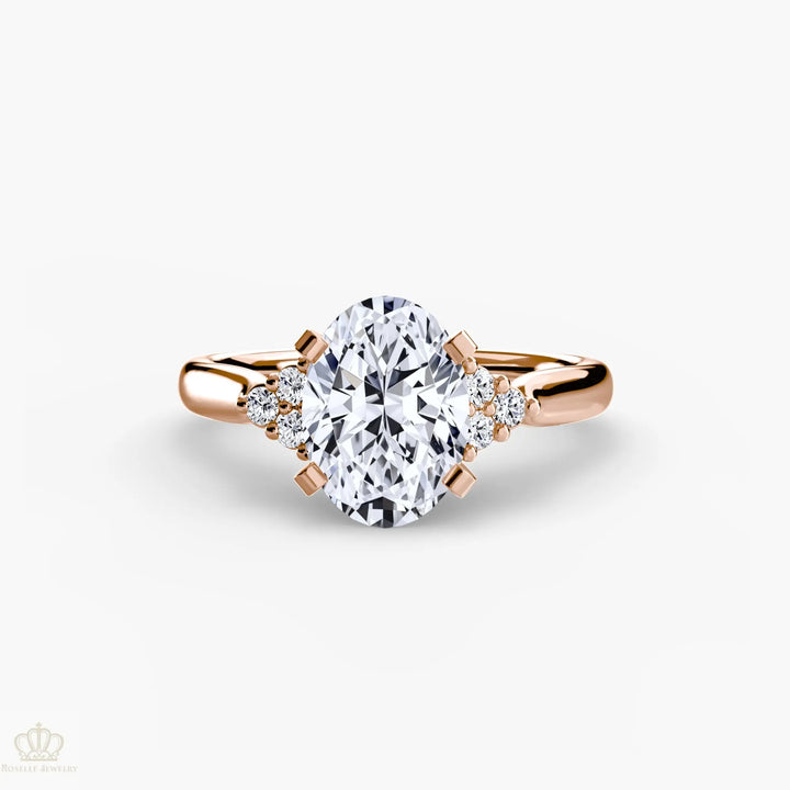 Solitaire with Cluster Shoulders 2 Roselle Jewelry