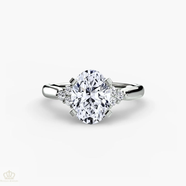 Solitaire with Cluster Shoulders 2 Roselle Jewelry