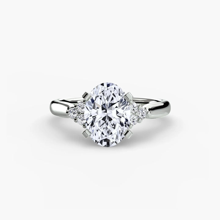 Solitaire with Cluster Shoulders 2 Roselle Jewelry