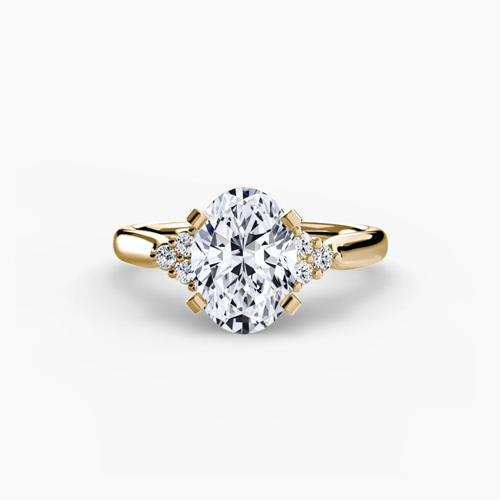 Solitaire with Cluster Shoulders 2 Roselle Jewelry