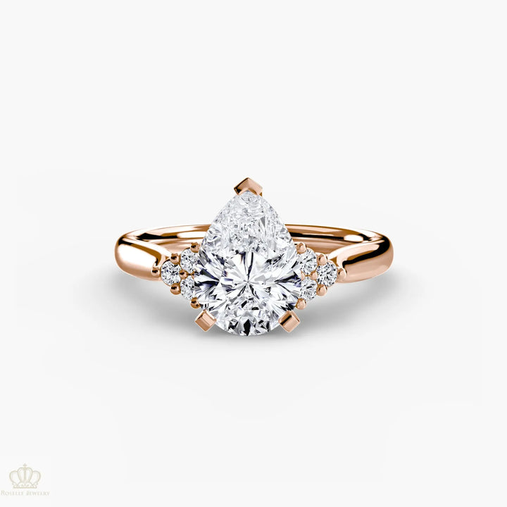 Solitaire with Cluster Shoulders 2 Roselle Jewelry