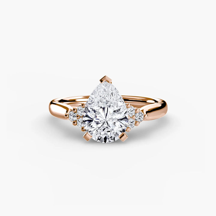 Solitaire with Cluster Shoulders 2 Roselle Jewelry
