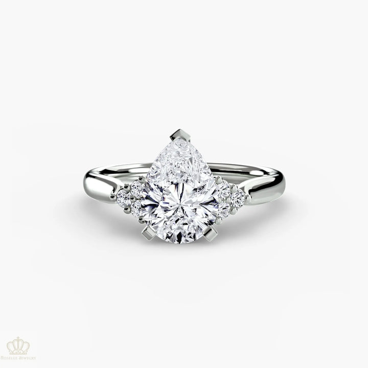 Solitaire with Cluster Shoulders 2 Roselle Jewelry