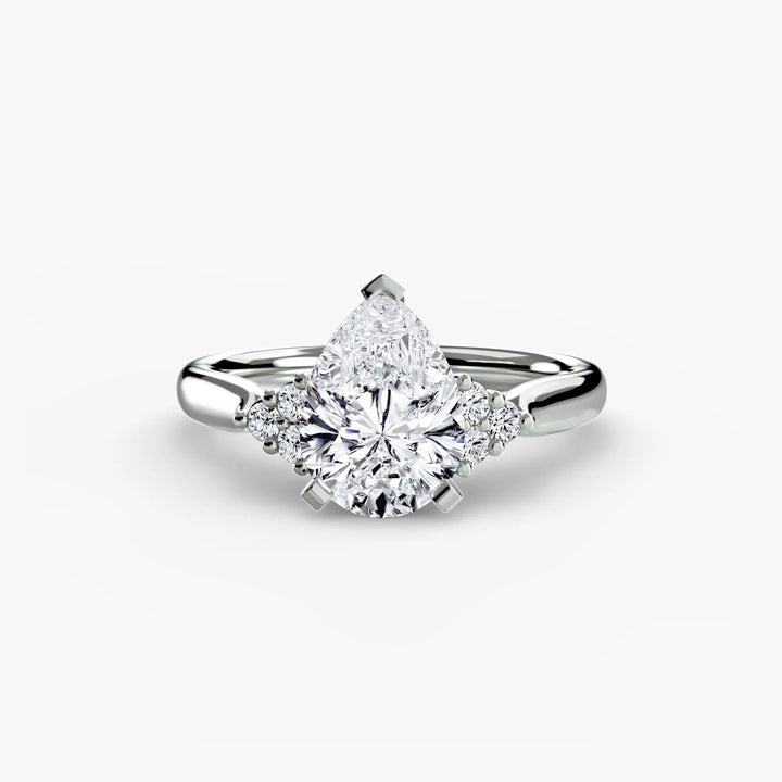 Solitaire with Cluster Shoulders 2 Roselle Jewelry