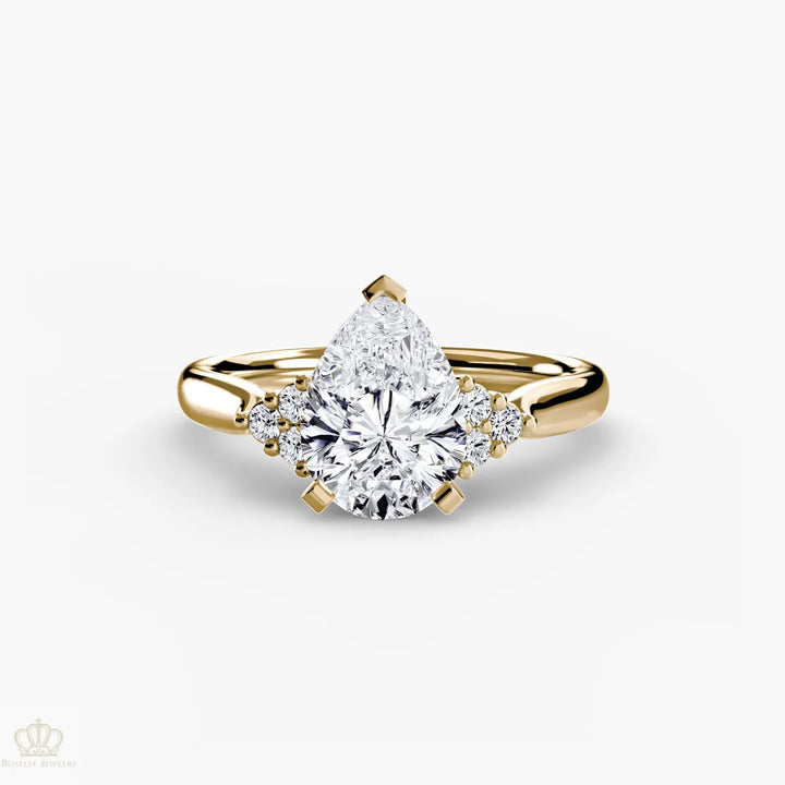 Solitaire with Cluster Shoulders 2 Roselle Jewelry