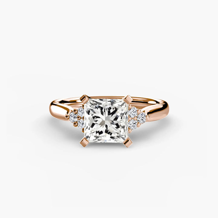 Solitaire with Cluster Shoulders 2 Roselle Jewelry
