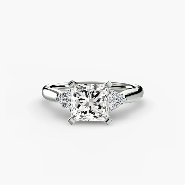 Solitaire with Cluster Shoulders 2 Roselle Jewelry