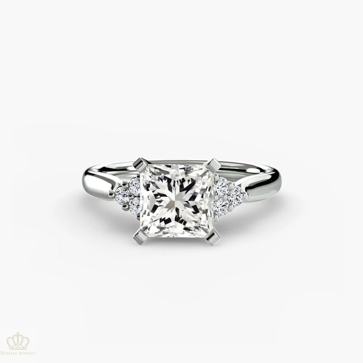 Solitaire with Cluster Shoulders 2 Roselle Jewelry