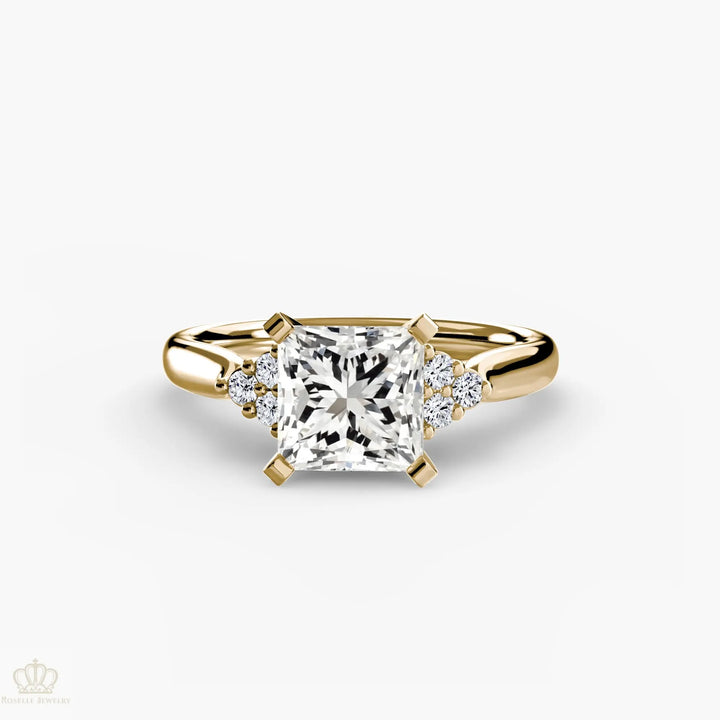 Solitaire with Cluster Shoulders 2 Roselle Jewelry