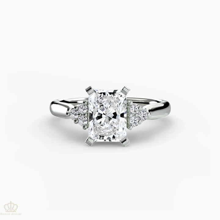 Solitaire with Cluster Shoulders 2 Roselle Jewelry