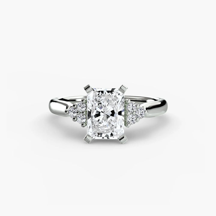Solitaire with Cluster Shoulders 2 Roselle Jewelry
