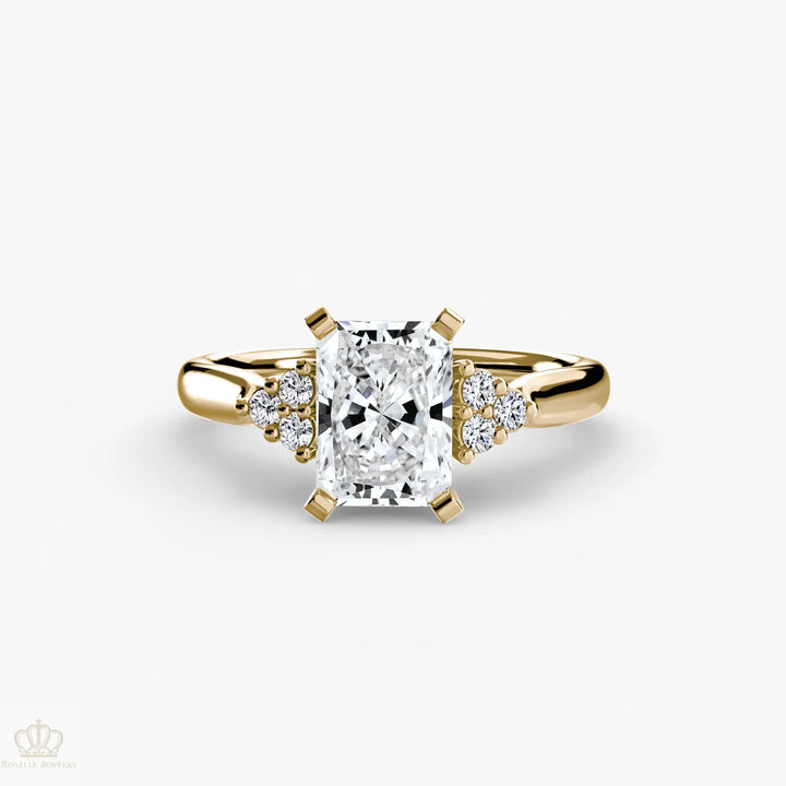 Solitaire with Cluster Shoulders 2 Roselle Jewelry