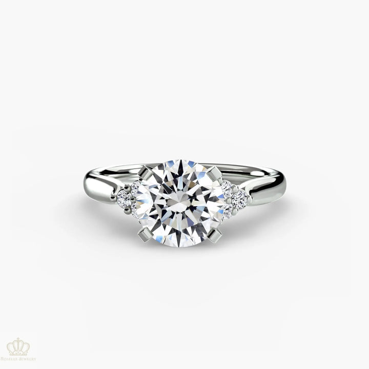 Solitaire with Cluster Shoulders 2 Roselle Jewelry
