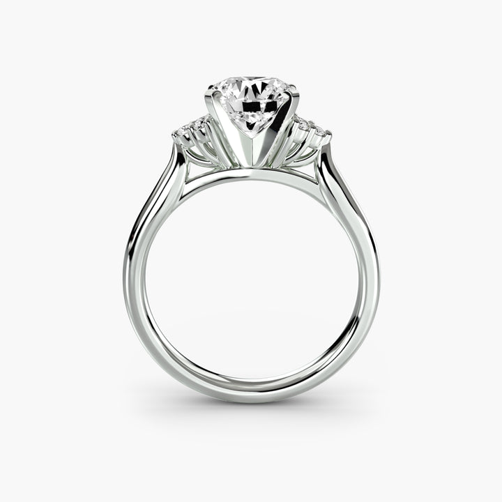 Solitaire with Cluster Shoulders 2 Roselle Jewelry