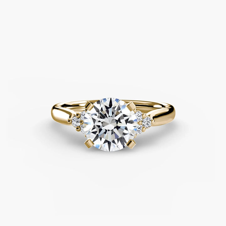 Solitaire with Cluster Shoulders 2 Roselle Jewelry