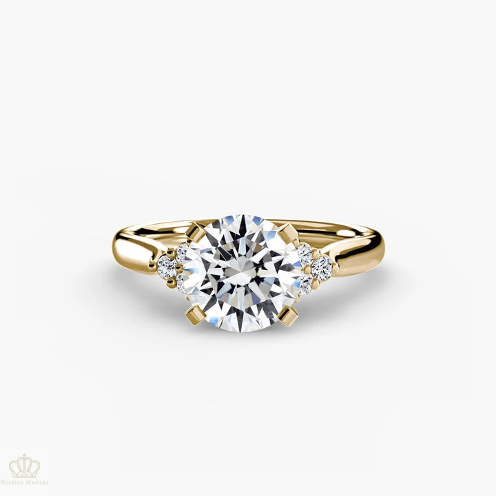 Solitaire with Cluster Shoulders 2 Roselle Jewelry