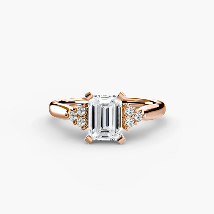 Solitaire with Cluster Shoulders 2 Roselle Jewelry