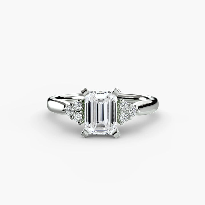 Solitaire with Cluster Shoulders 2 Roselle Jewelry